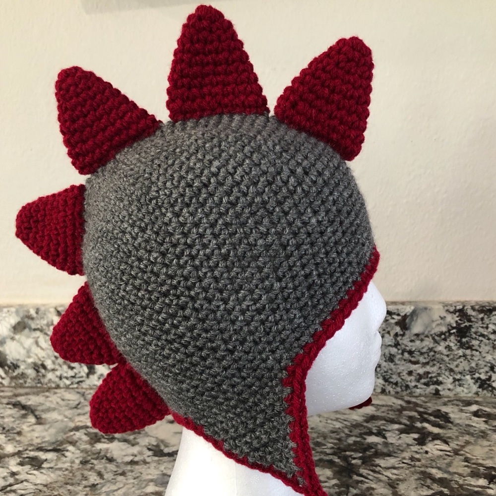 Handmade dinosaur beanie